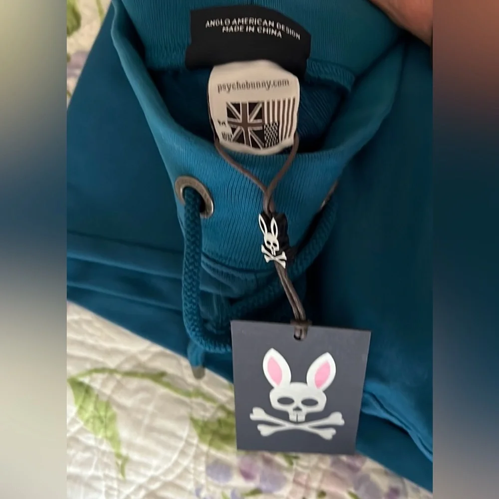 NWT- Psycho Bunny teal Sweatpants size kids Medium (10-12) - Picture 4 of 5